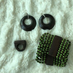 Dark Brown Wood Jewelry Bundle